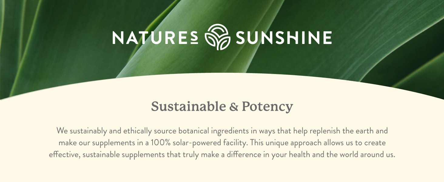 Information on Natures Sunshine Sustainability and Potency