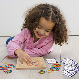 Coogam Wooden Geoboard Mathematical Manipulative Material Array Block Geo Board