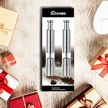 Premium Stainless Steel Salt Grinder &amp;amp;amp;amp; Pepper Mill Set
