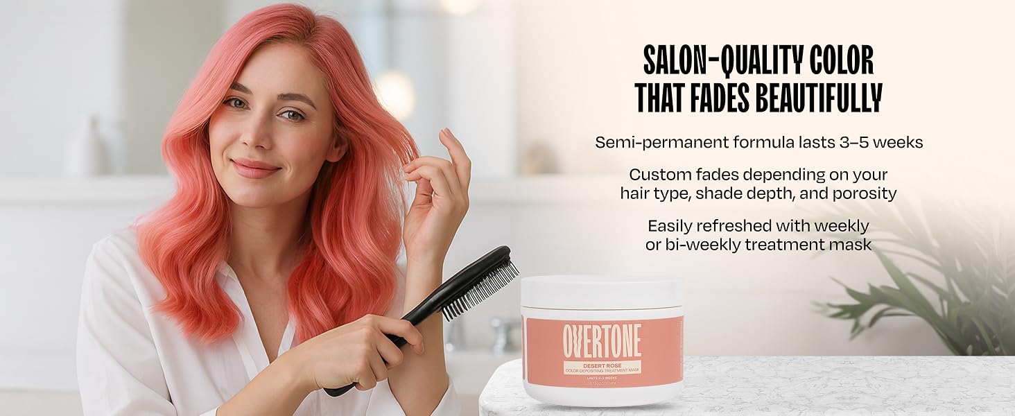 Overtone salon-quality hair care semi-permanent color refresher enhancer weekly