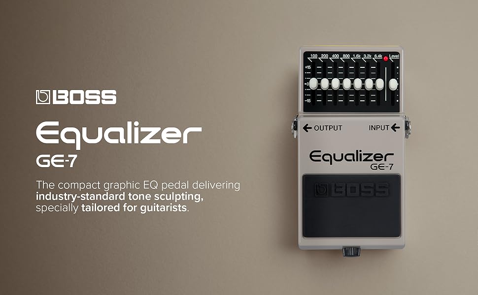BOSS; Roland; Pedal; EQ; Equalizer; Graphic; 7-Band; Pedalboard; Guitarists; Electric; Acoustic