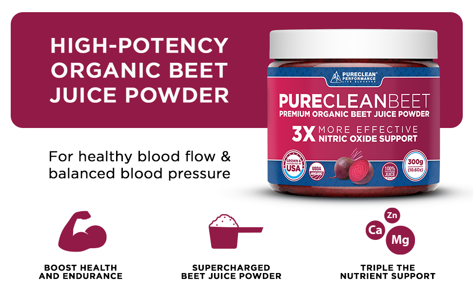 Beet powder organic high blood pressure and organic beet juice for health and circulation non gmo