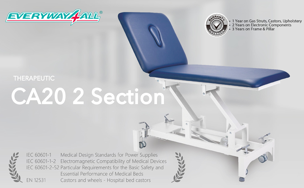 CA20 2 section table. massage table. treatment table. hospital bed