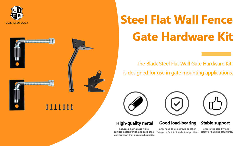 Steel Flat Wall Fence Gate Hardware Kit