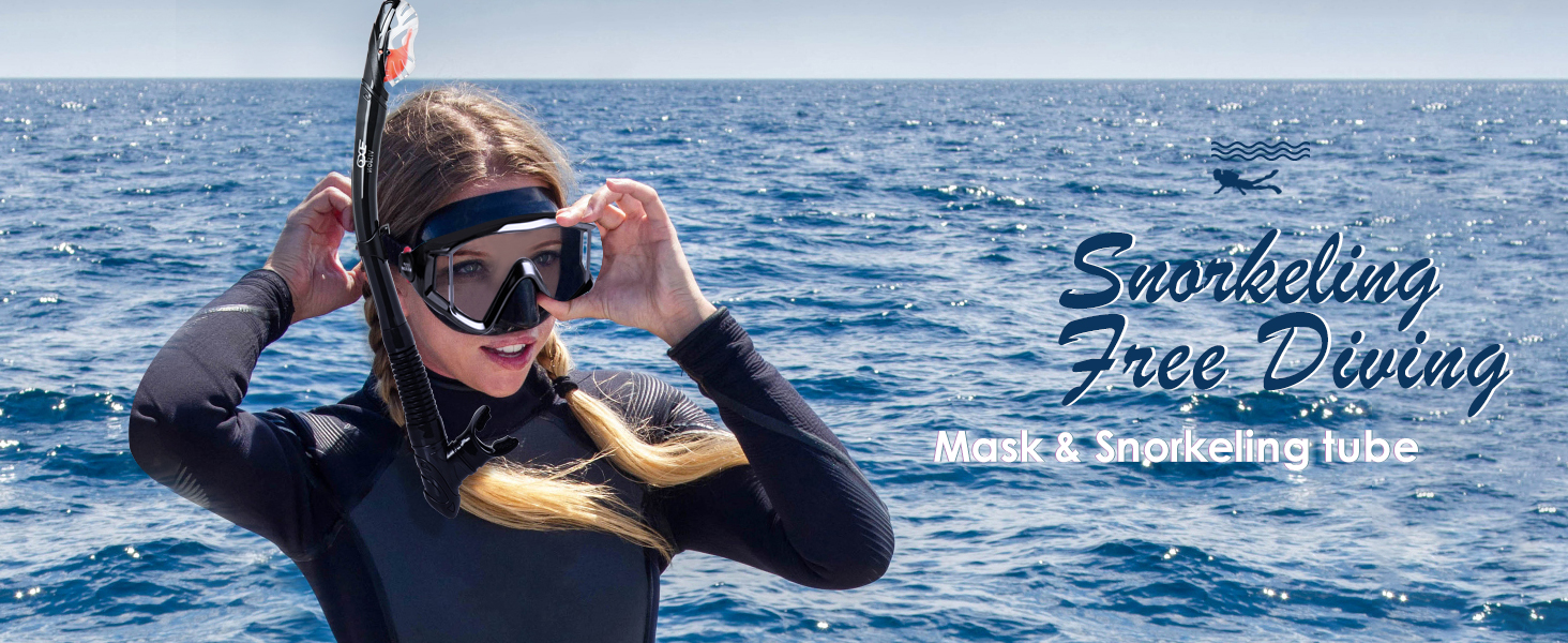 Snorkel Set,Snorkel Dry Top Snorkeling Gear for Adults, Panoramic Adults Snorkeling Set