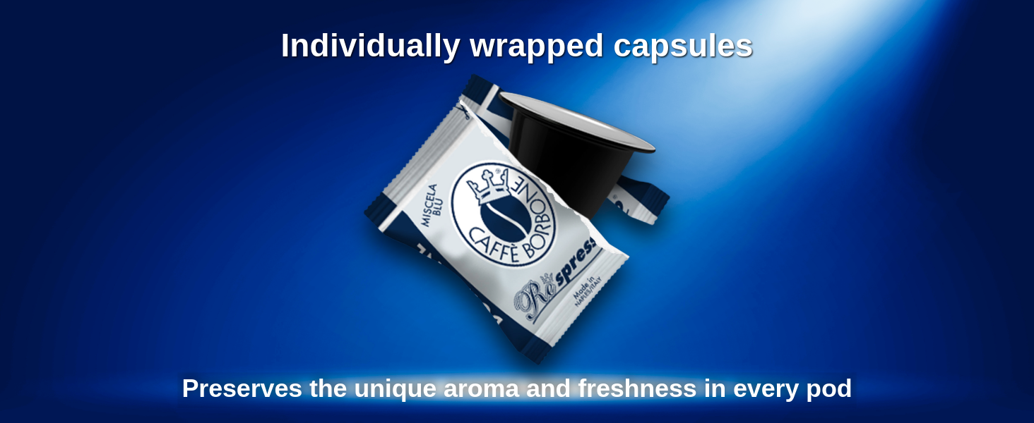 caffe borbone respresso capsules individually wrapped pods