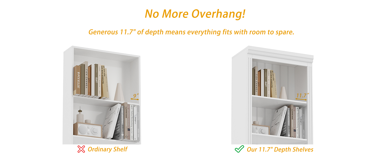 white book shelf