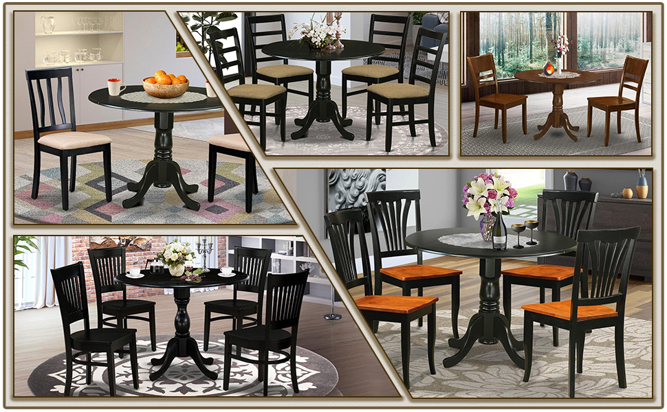Square Kitchen Table and Parson Dining Room Chairs