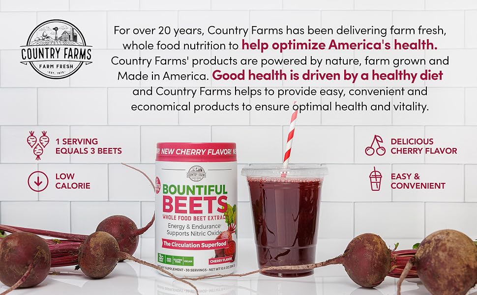 country farms super beets powder bountiful energy nitric oxide beet root super greens