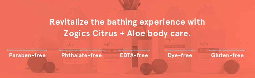 Zogics Citrus Aloe body care collection