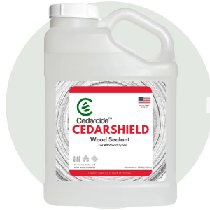 round back ground of cedarshield wood sealant
