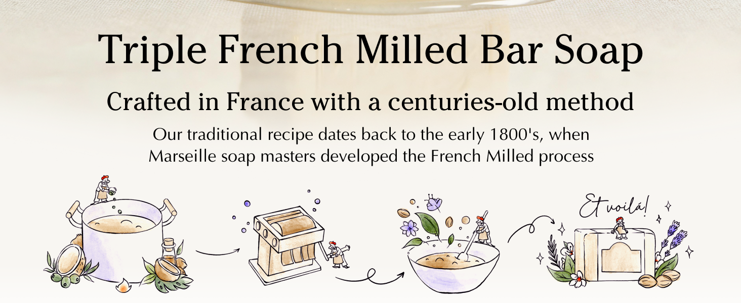 A La Maison Bar Soap French Triple Milled Traditional Marseille gentle long last refined scent