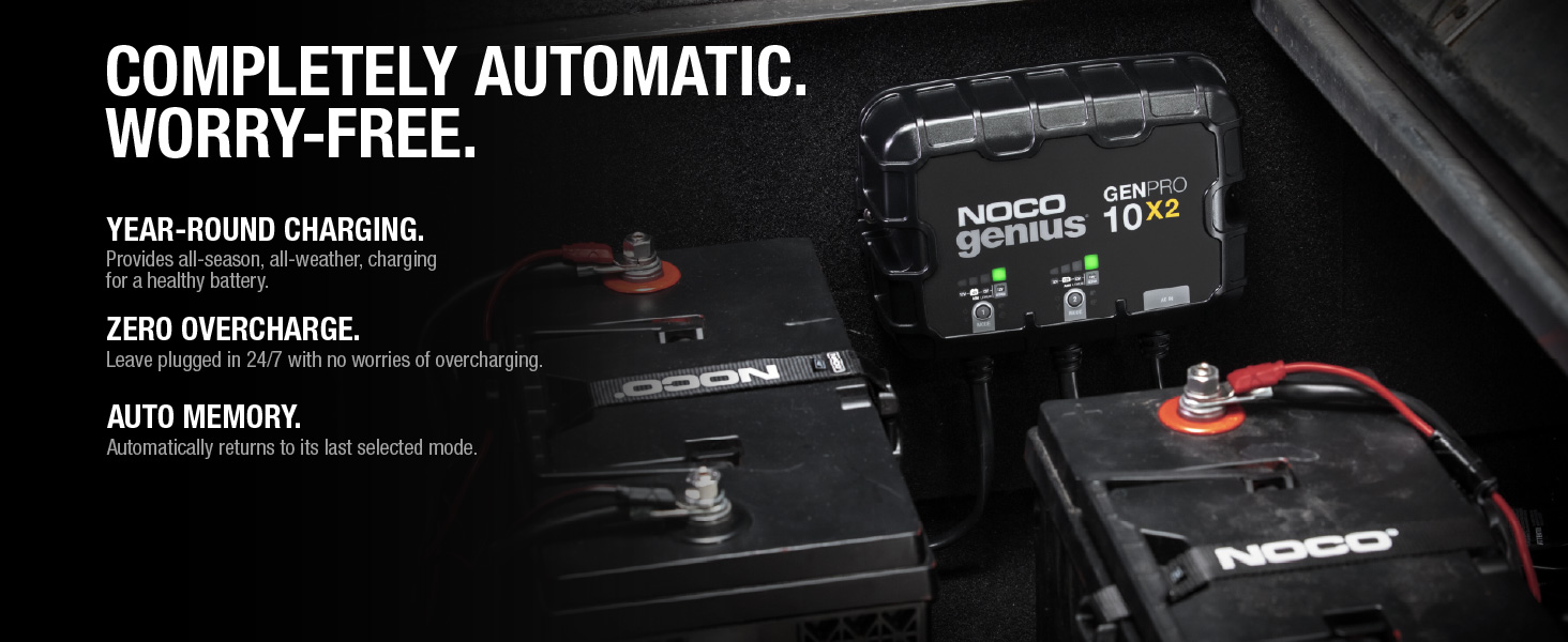 NOCO Genius GENPRO10X2, 2-Bank, 20A, Smart Marine Charger, 12V Onboard Battery Charger, Maintainer