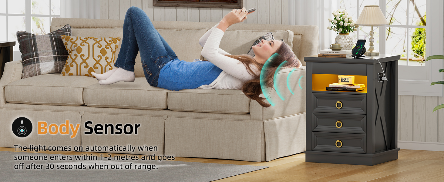 nightstand with charging station