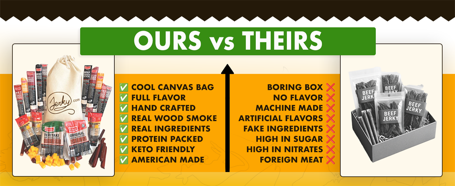 Jerky.com jerky gift basket vs generic jerky box quality comparison Christmas gift