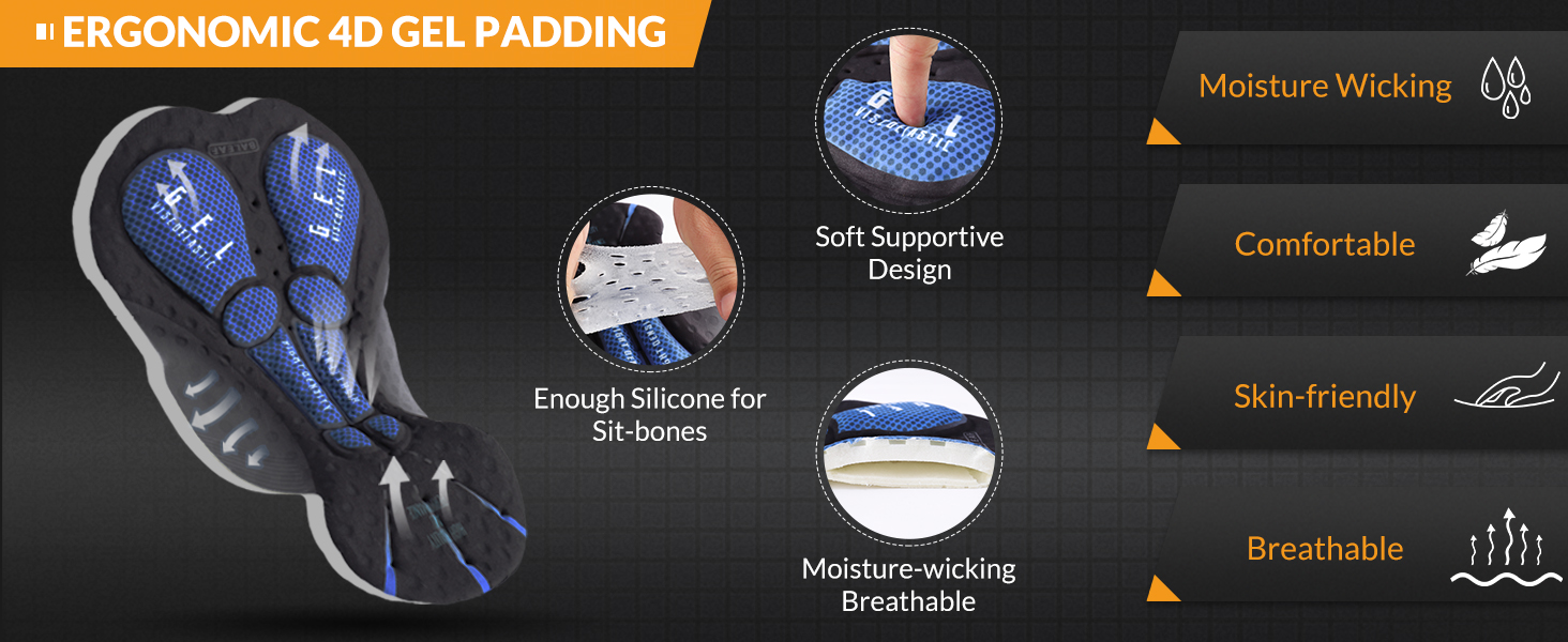 4D gel padding padded long-distance riding
