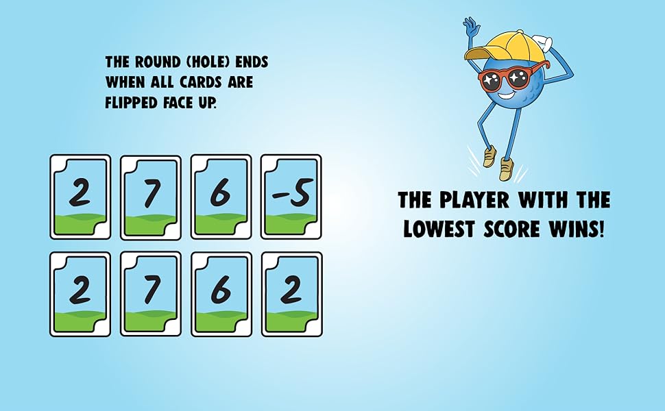 Once all cards are face up, the player with the lowest score wins.