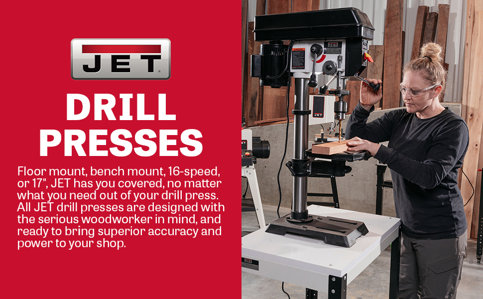 JET woodworking drill presses