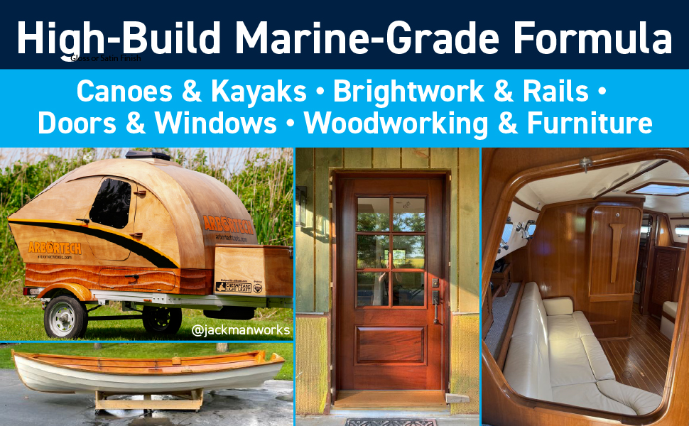 TotalBoat High Build Marine Grade Varnish Used on Canoes Trailers Doors and Boats