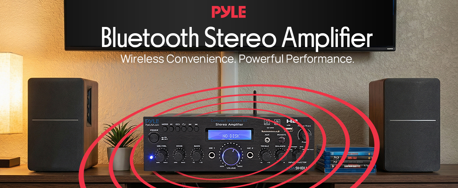amplifier home audio receiver theater bluetooth av stereo with surround sound amplificador