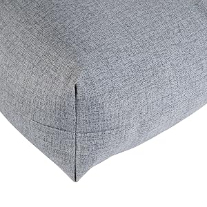 plush fill, mitered cross-corner