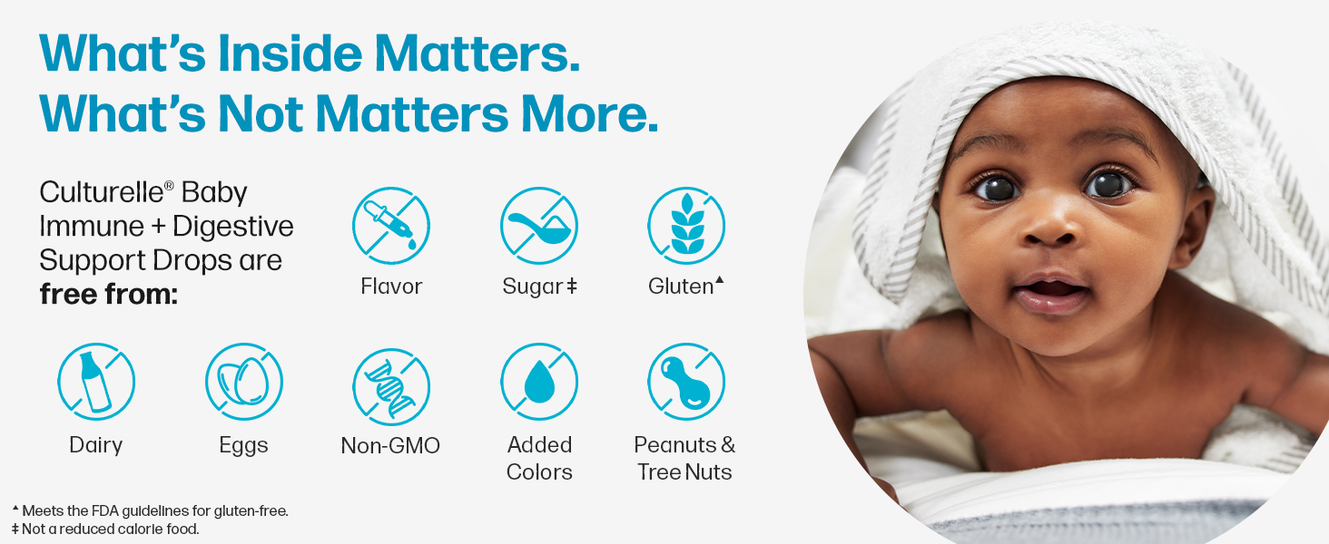 Culturelle Baby Probiotic Drops + Vitamin D, Immune &amp;amp; Digestive Health Support for Babies