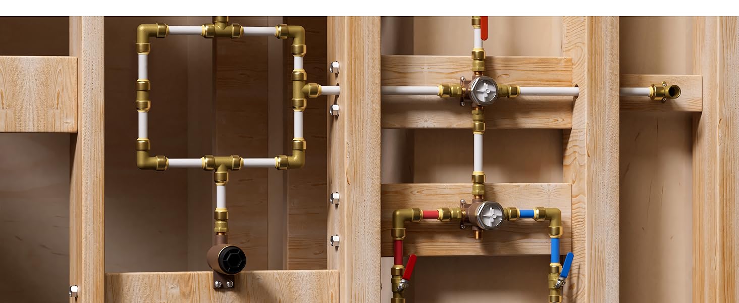 push pex fittings; pex ball valve; pex 90 degree elbow; pex tee; pex coupling; pex female adapter
