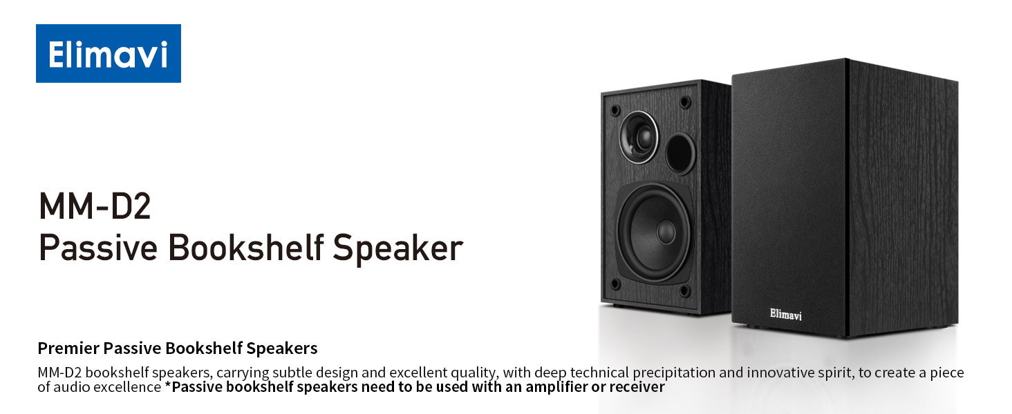 One pair of passive bookshelf speakers