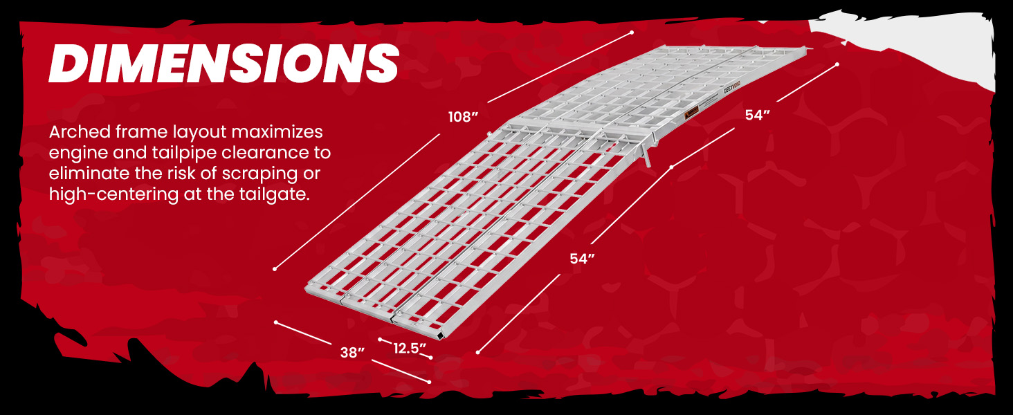 Black Widow Folding Motorcycle Ramp Dimensions