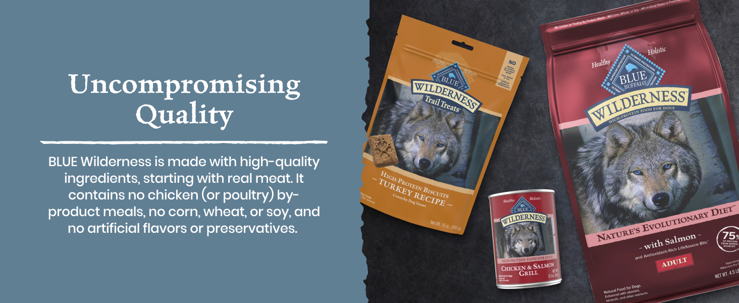Wilderness Premium Dog Food made with quality all natural ingredients no fillers.