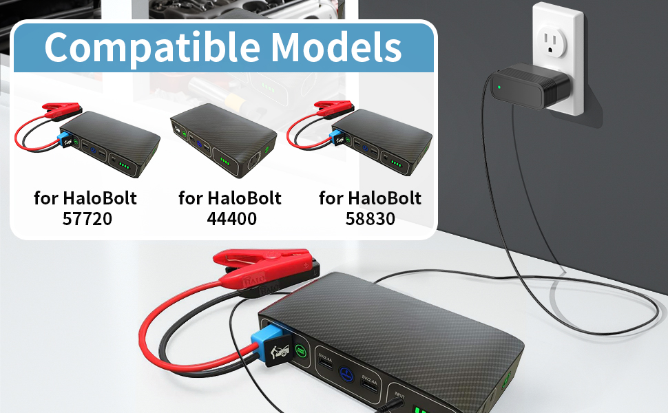 halo bolt jump starter power adater