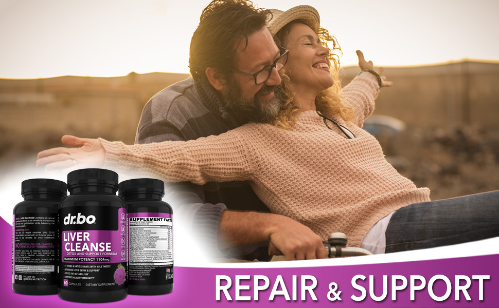 dr bo liver cleanse detox repair formula support supplement milk thistle kidney extract fatty pills