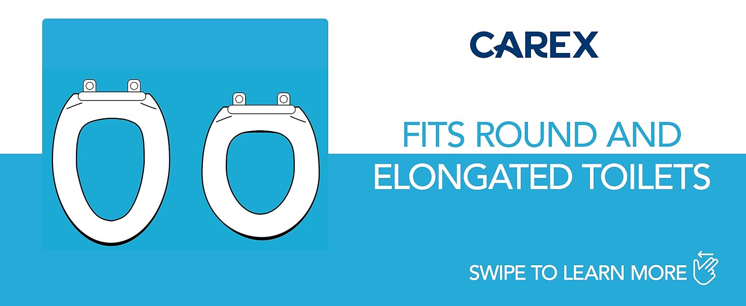 Raised Toilet Seat With 300 Pound Weight Capacity - Slip-Resistant