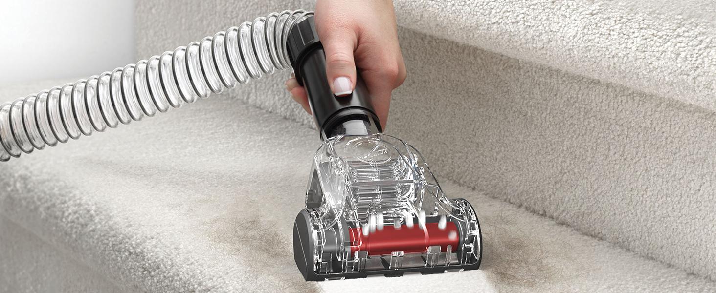 Hoover rewind cord bagless corded upright HEPA filter allergen allergies pet hair vacuum cleaner