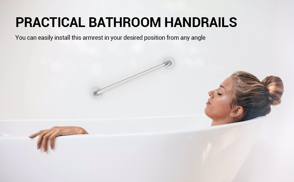 12 Inch Grab Bars for Bathtubs and Showers Brushed Nickel, Safety Shower Grab Bars for Seniors