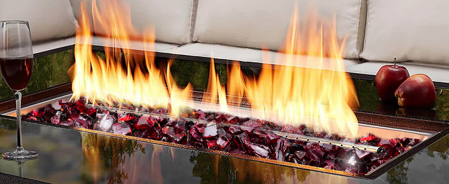 Red fire glass