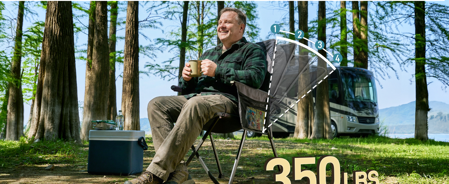 4-LEVEL ADJUSTABLE CAMPING CHAIR