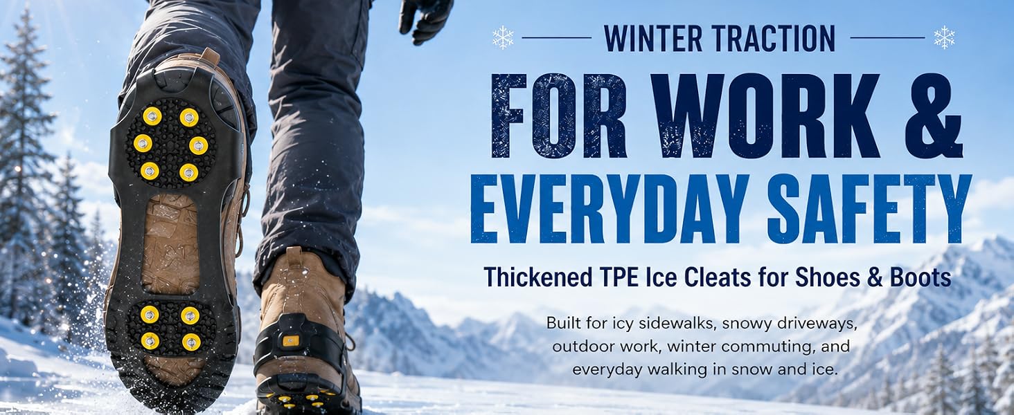 Thickened TPE Ice Cleats for Shoes &amp;amp; Boots
