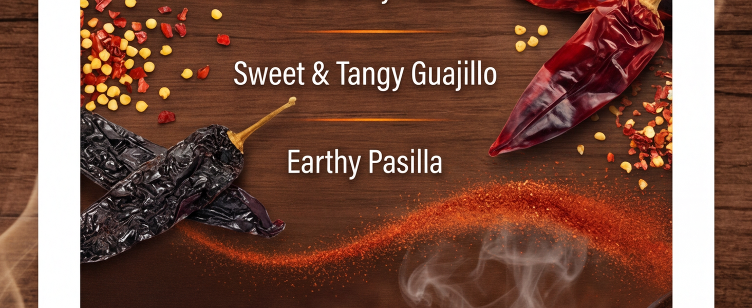 ancho, guajillo, pasilla chile