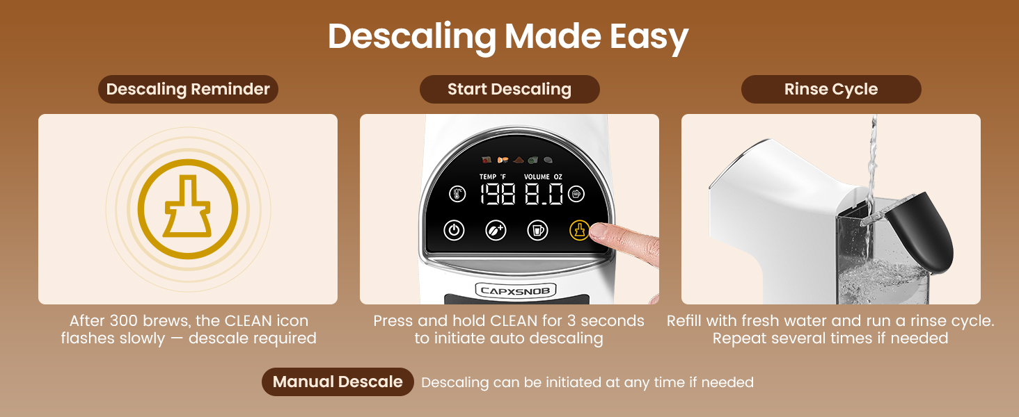 Auto descaling guide of Magician2 Mini with smart reminders, eliminating complex manual cleaning.
