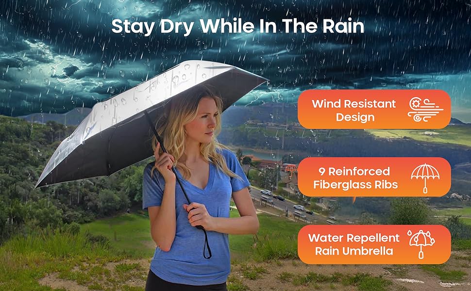 Rain Umbrella Windproof Wind Resistant