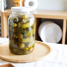 glass jar for fermenting, pickling, and home brewing