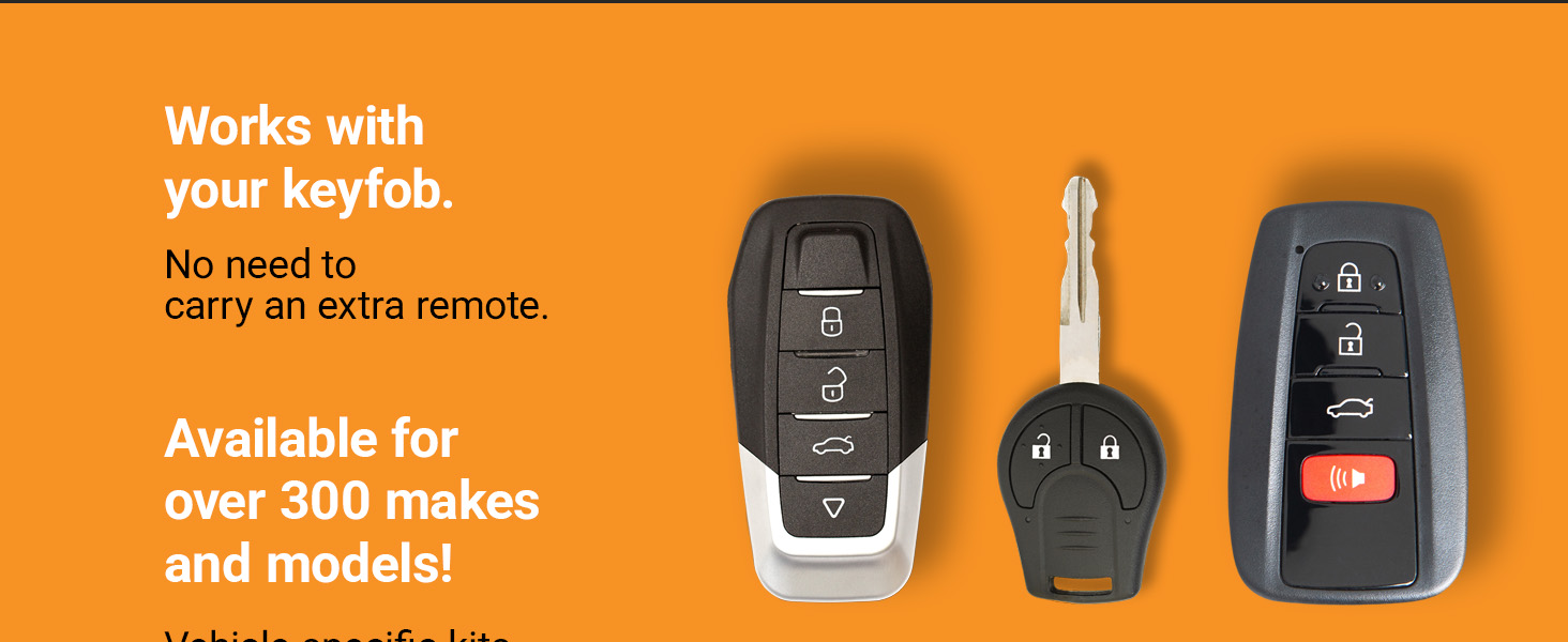 Start-X remote starters are compatible with 300+ vehicles and allow you to use your factory key fob.