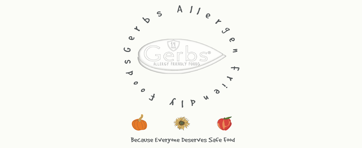 Gerbs seed logo with a pumpkin, sunflower and apple at the bottom