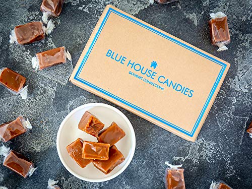 Blue House Soft and Chewy Handcrafted Gourmet Caramel Candies, Gift Boxed (Original Caramels),1 pound