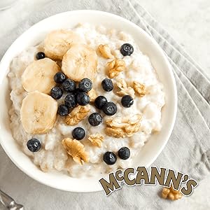 McCann's Oatmeal with bananas and blueberries