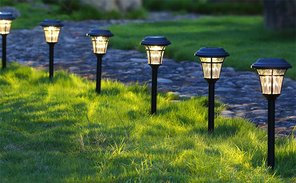 Maggiftt Solar Pathway Lights, beauty your garden.