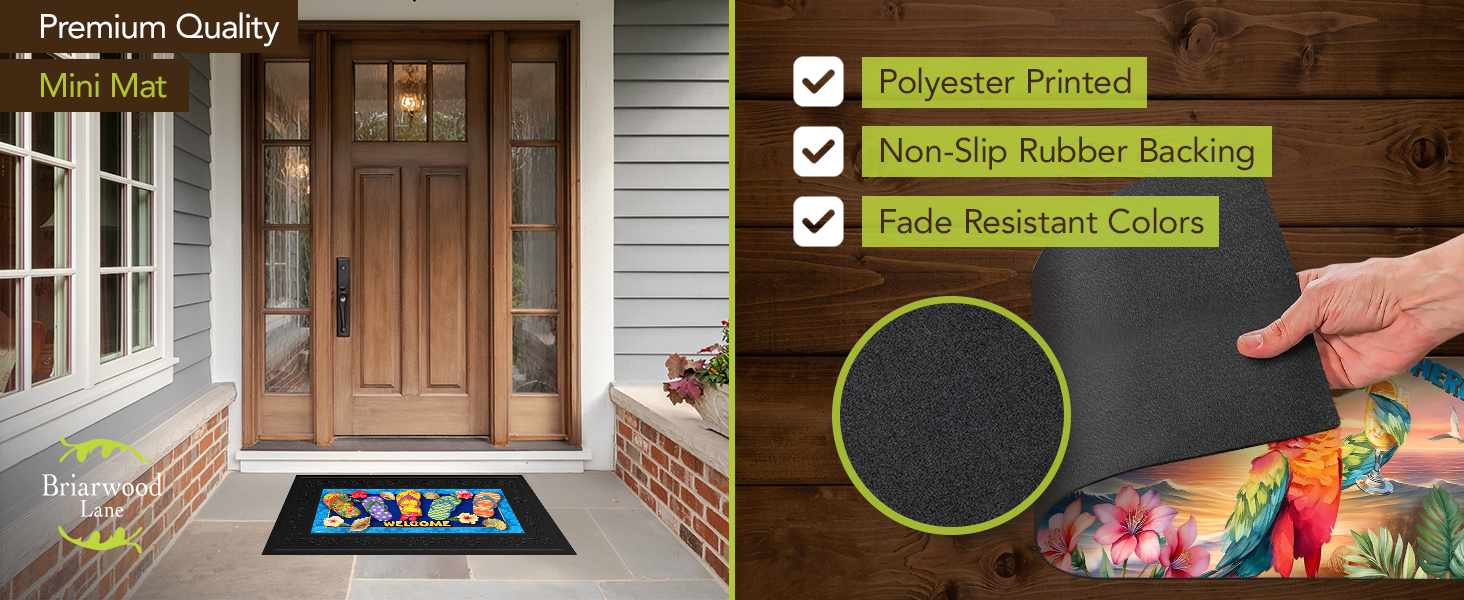 Briarwood Lane Mini Mats Fade Resistant Printing on Slip-Resistant Rubber Backing