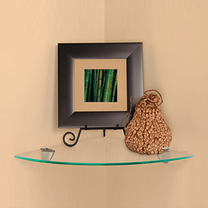 Clear Decorative Glass Corner Shelf