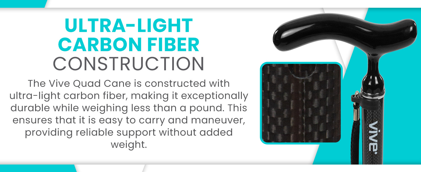 Lightweight Carbon Fiber Quad Cane